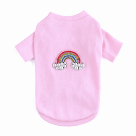 Rainbow Tee (Color: Pink, size: large)